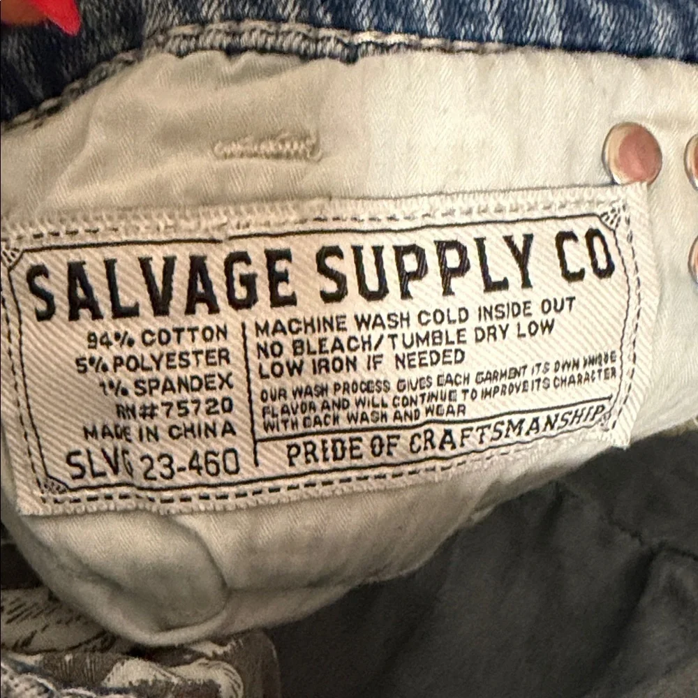 Salvage Supply Company Jeans Mens 28x30 Blue Havoc Straight Slim Fit Denim